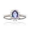 18CT WHITE GOLD SAPPHIRE & DIAMOND CLUSTER RING at Ross's Online Art Auctions