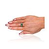 STERLING SILVER MALACHITE & WHITE ZIRCON RING at Ross's Online Art Auctions