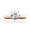 STERLING SILVER GOLD PLATED MYSTIC TOPAZ & ENAMEL RING at Ross's Online Art Auctions