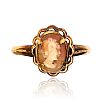 GOLD PLATED CAMEO RING at Ross's Online Art Auctions