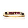 14CT GOLD RUBY, SAPPHIRE & DIAMOND RING at Ross's Online Art Auctions