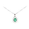 18CT WHITE GOLD EMERALD & DIAMOND NECKLACE at Ross's Online Art Auctions