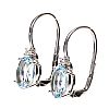 18CT WHTIE GOLD AQUAMARINE & DIAMOND EARRINGS at Ross's Online Art Auctions