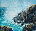 CRASHING WAVE AT MALIN HEAD by Sean Loughrey at Ross's Online Art Auctions