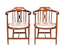 PAIR OF INLAID EDWARDIAN TUB CHAIRS at Ross's Online Art Auctions
