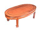 CHINESE CHERRY WOOD OVAL COFFEE TABLE at Ross's Online Art Auctions